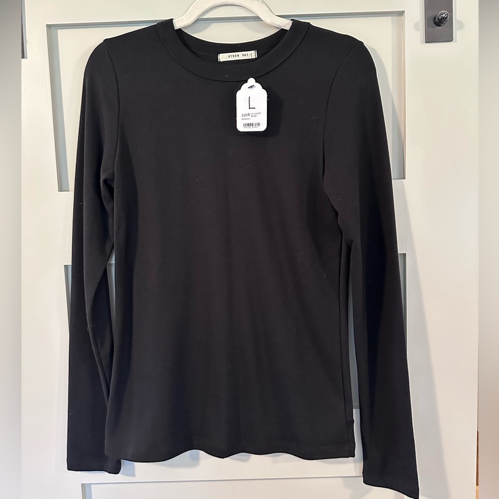 NWT Byron Bay Knit Long Sleeve Top - Black